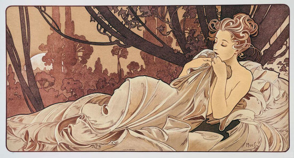 Dusk -  Alphonse Mucha - Art Nouveau Print - Canvas Prints