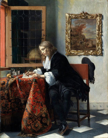 Man Writing A Letter - Large Art Prints