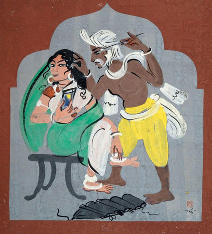 Ear Pierercer - Haripura Panels Collection - Nandalal Bose - Bengal School Painting - Canvas Prints