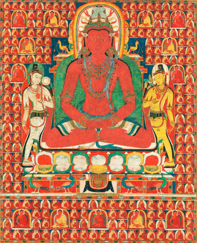 Early Painting of Amitabha Buddha - Tibet 12th Century by Tallenge
