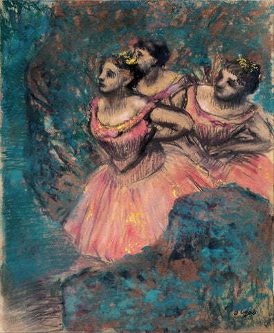 Edgar Degas - Three Dancers in Red Costume - Canvas Prints