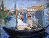 Monet Painting In His Studio Boat - Canvas Prints
