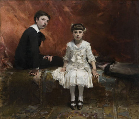 Edouard And Marie Louise Pailleron - John Singer Sargent Painting - Large Art Prints by John Singer Sargent