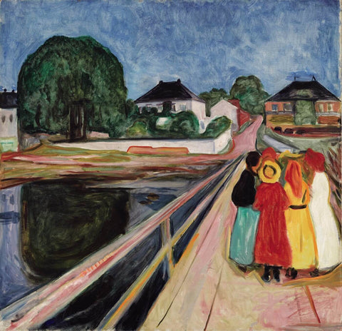 Girls on the Bridge – II - Canvas Prints by Edvard Munch