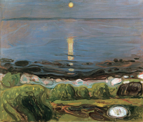 Summer Night By The Beach - Edvard Munk - Posters by Edvard Munch