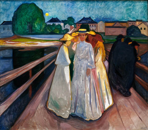 The ladies on the Bridge - Canvas Prints by Edvard Munch