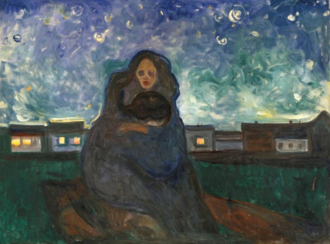 Untitled-(Woman Hugging Girl) - Framed Prints by Edvard Munch
