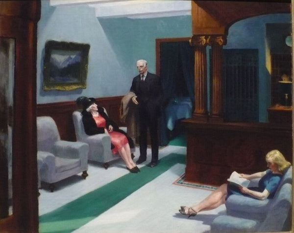 Edward Hopper- Hotel Lobby - Canvas Prints