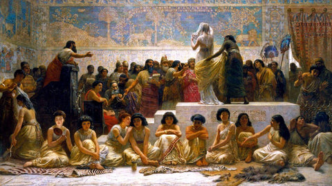 The Babylonian Marriage Market -  Edwin Long - Art Prints