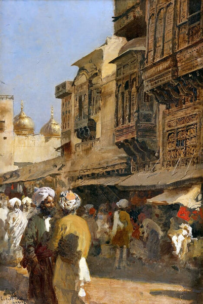 A Market Scene In Lahore - Edwin Lord Weeks - Canvas Prints