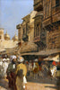 A Market Scene In Lahore - Edwin Lord Weeks - Framed Prints
