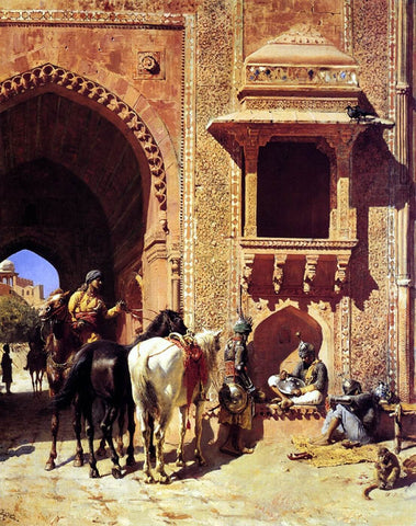 Gate Of The Fortress At Agra - Edwin Lord Weeks - Posters by Edwin Lord Weeks