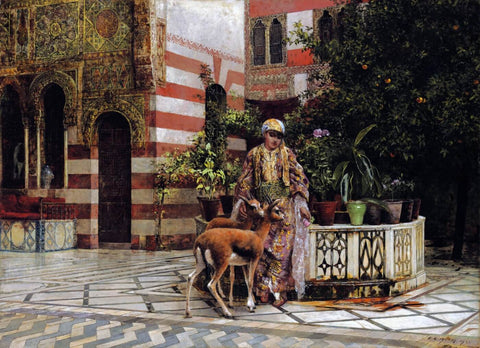 In The Courtyard - Edwin Lord Weeks - Art Prints