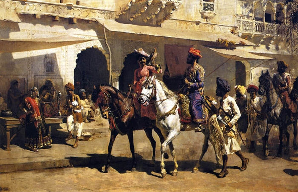 Edwin Lord Weeks - Leaving For Hunt At Gwalior - Canvas Prints