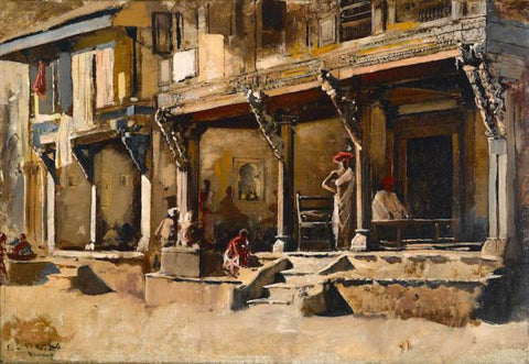 Merchants Along A Street In Bombay - Edwin Lord Weeks - Life Size Posters