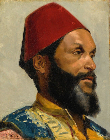 Portrait Of A Turkish Man - Edwin Lord Weeks - Posters by Edwin Lord Weeks