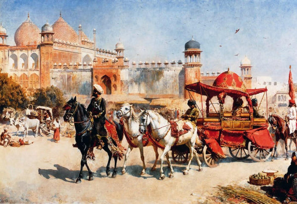 Royal Procession Before The Jumma Masjid Delhi - Edwin Lord Weeks - Art Prints