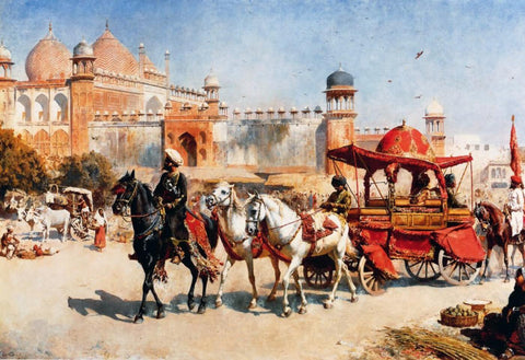 Royal Procession Before The Jumma Masjid Delhi - Edwin Lord Weeks by Edwin Lord Weeks