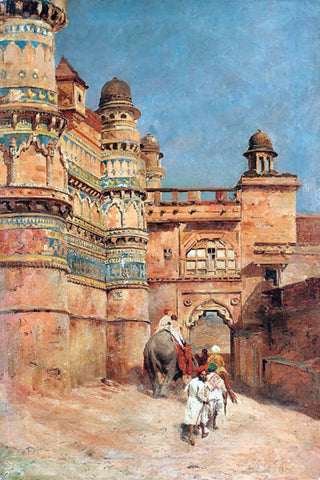 The Hathi Pol Elephant Gate Gwalior Fort - Edwin Lord Weeks - Canvas Prints by Edwin Lord Weeks