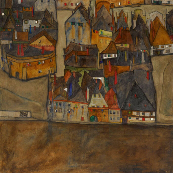 Egon Schiele - City In Twilight - Art Prints