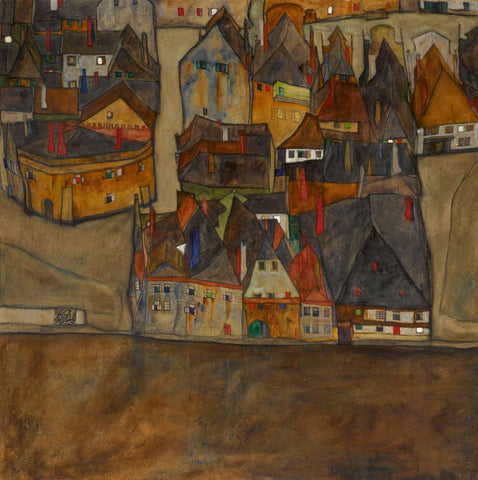 City In Twilight - Egon Schiele by Egon Schiele