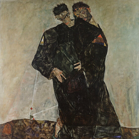 The Hermits (Gli Eremiti) with Gustav Klimt - Egon Schiele by Egon Schiele