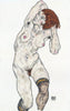 Egon Schiele - Female Nude With Black Stockings 1917 - Art Prints