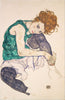 Egon Schiele - Sitzende Frau Mit Ausgestreckten Beinen (Seated Woman with Legs Drawn Up) (Adele Herms) - Life Size Posters