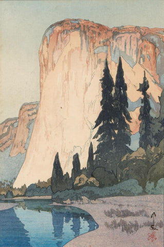 El Capitan in Yosemite (American Series) - Yoshida Hiroshi - Ukiyo-e Woodblock Print Japanese Art Painting - Framed Prints