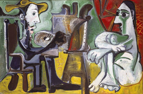 Pablo Picasso - El Pintor Y La Modelo (The Painter and The Model) - Framed Prints