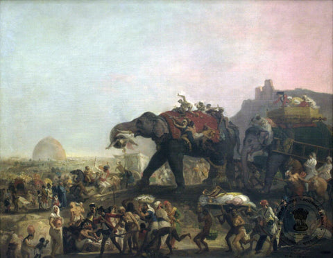 Embassy of Haider Beg Khan to Lord Cornwallis - Johan Zoffany c 1795 Vintage Orientalist Paintings of India - Framed Prints by Johan Zoffany
