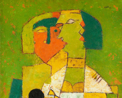 Embrace - Large Art Prints by Vasudeo S Gaitonde