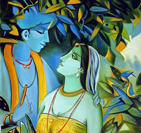Enchanting Krishna with Radha - Art Prints