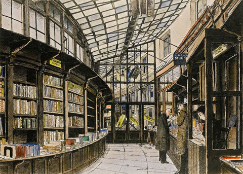 The Bortier Gallery (La Galerie Bortier) - Paul Delvaux Painting - Architectural Art Painting by Paul Delvaux