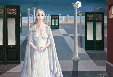 The Empress (L’imperatrice) - Paul Delvaux Painting - Surrealist Painter Art by Paul Delvaux