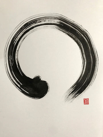 Enso Zen Circle - Japanese Calligraphy Ink Sumi-e Painting - Life Size Posters