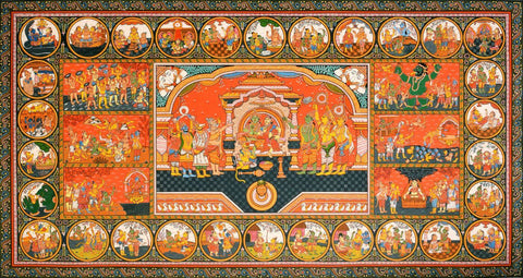 Ramayan - Contemporary Indian Madhubani Painting - Framed Prints by Ritvik