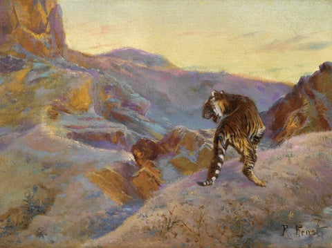 Tiger In The Mountain - Large Art Prints by Rudolf Ernst