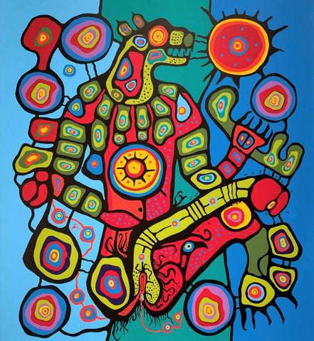 Erotic Bear - Norval Morrisseau - Ojibwe Painting by Norval Morrisseau