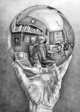 Hand With Reflecting Sphere - Art Prints