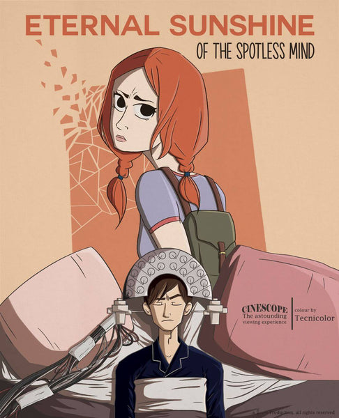 Eternal Sunshine Of The Spotless Mind - JIm Carrey - Hollywood Cult Classic Movie Anime Poster - Art Prints