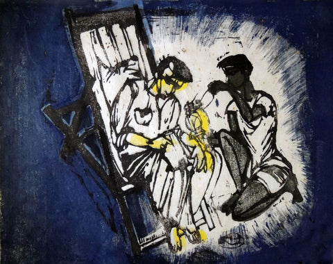 Evening Accounts - Benode Behari Mukherjee - Bengal School Indian Painting - Posters