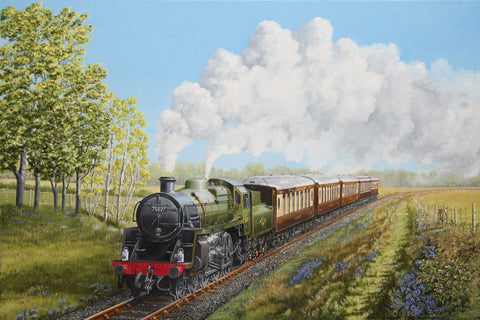 Every Child Loves Trains - Painting by Hamid Raza