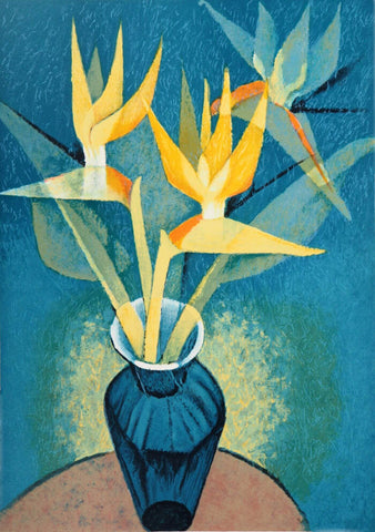 Exotic Bouquet - Louis Toffoli - Contemporary Floral Art Painting by Louis Toffoli