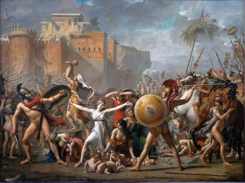 The Intervention of The Sabine Women (LIntervention Des Femmes Sabines) - Jacques-Louis David - Neoclassical Painting - Framed Prints by Jacques-Louis David