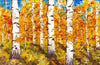 Fall In Aspen - Tallenge Abstract Landscape Painting - Large Art Prints