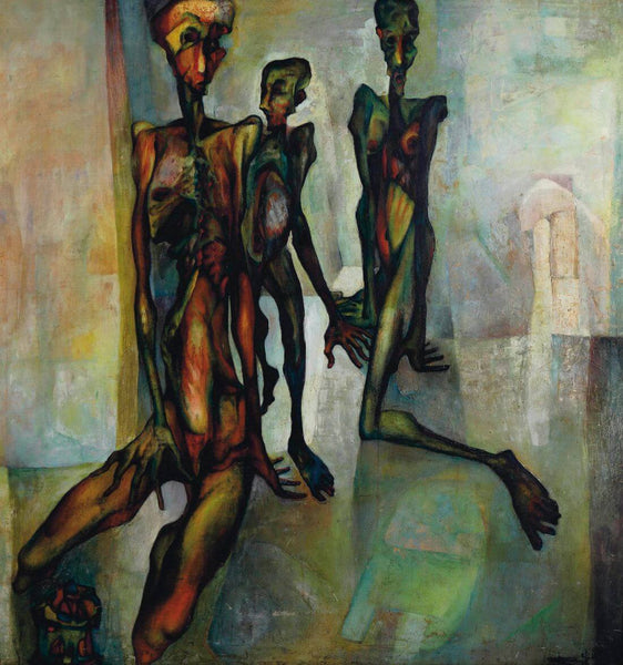 Family - Bikas Bhattacharji - Indian Contemporary Art Painting - Life Size Posters