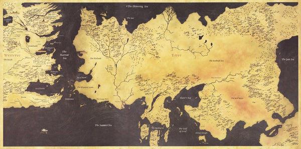 Fan Art Poster - Game Of Thrones - Map Of The Seven Kingdoms - TV Show Collection - Framed Prints