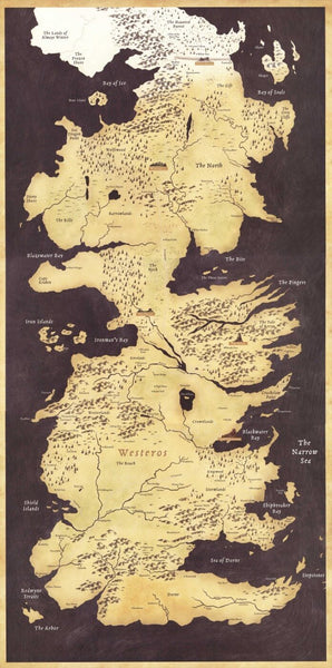 Fan Art Poster - Game Of Thrones  - Map Of The Seven Kingdoms Westeros - TV Show Collection - Canvas Prints