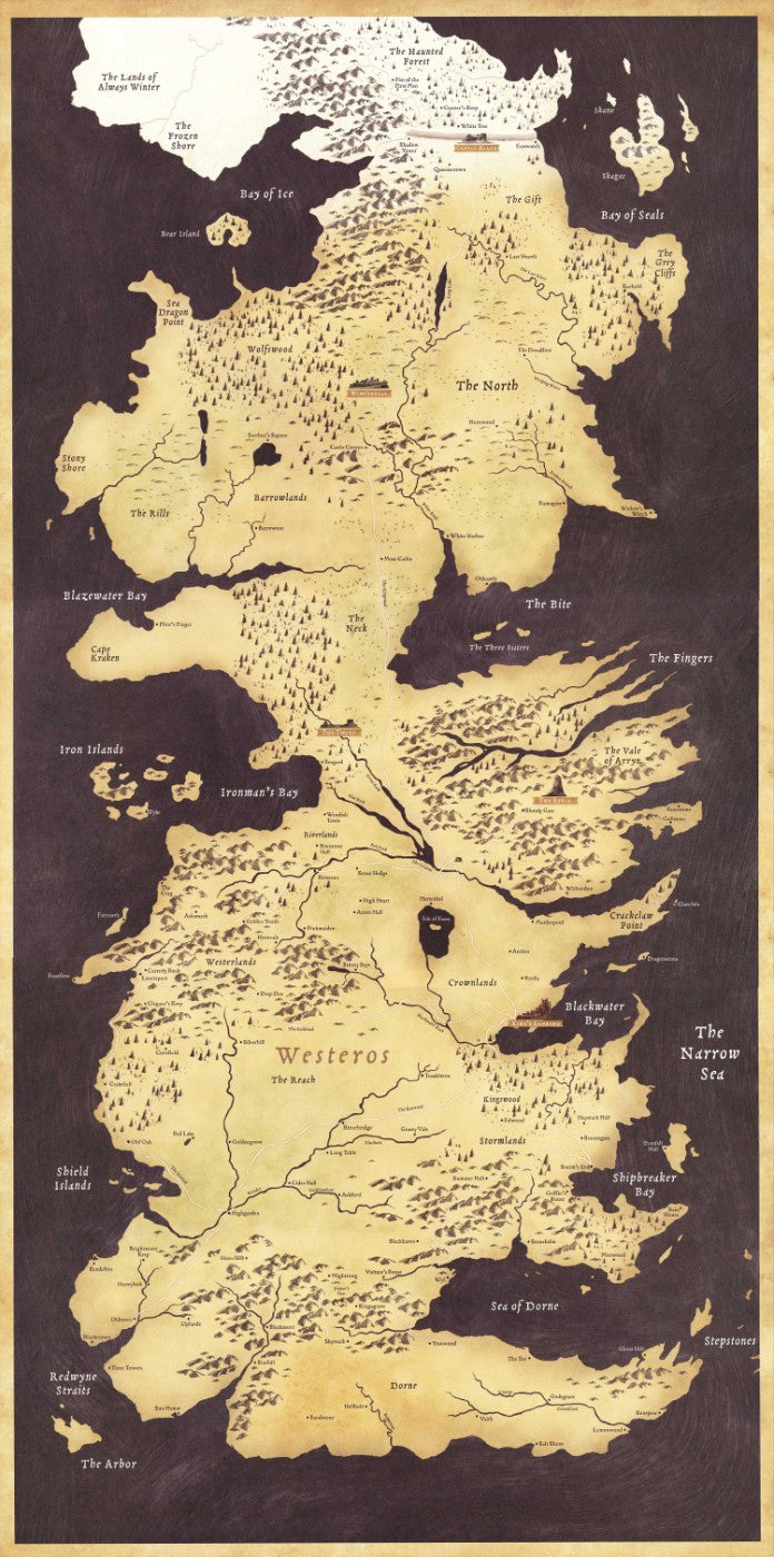Fan Art Poster Game Of Thrones Map Of The Seven Kingdoms